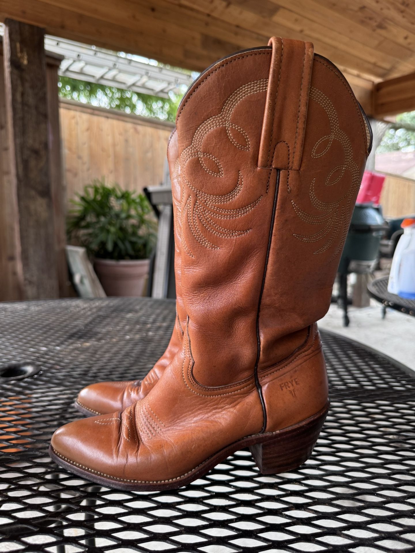 Vintage made in USA 80s Frye leather cowboy western boots