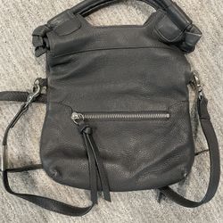 Foley And Corinna Grey Leather Crossbody Messenger Bag 