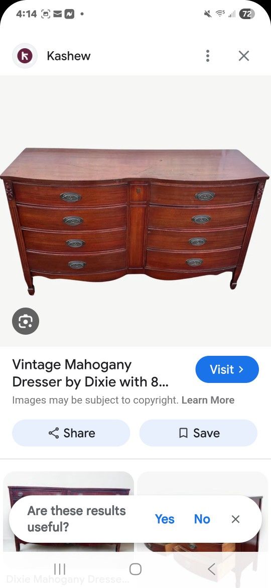 Genuine Dixie Mahogany 8 Drawer Dresser With Mirror