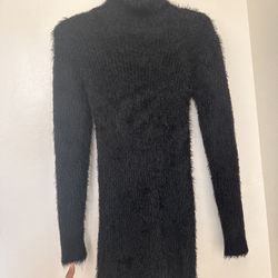 Unique Black Fur Dress