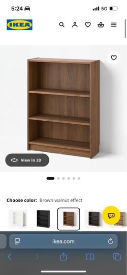 Walnut brown bookshelf