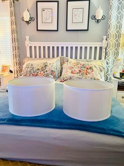 2 large white Lamp shades $15