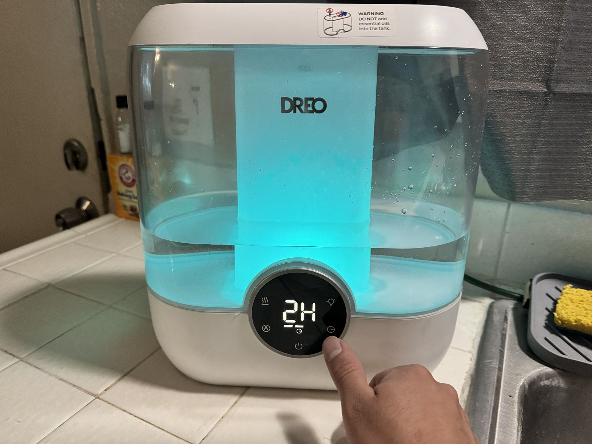 DREO Ultrasonic Humidifier Wide Mouth Mist with Timer and Light