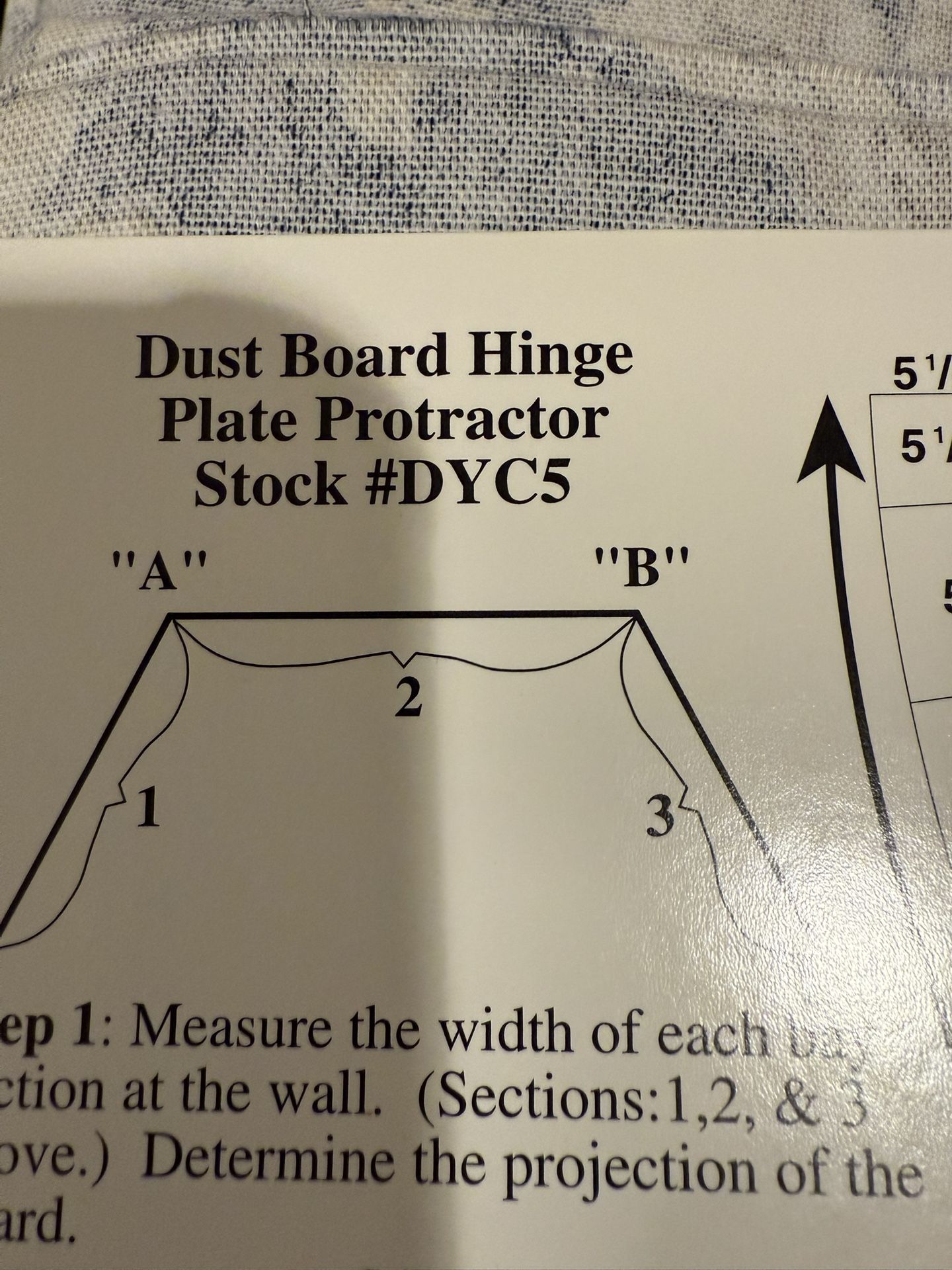 Dust Board Hinge Plate Protractor For Sewing Window Treatments