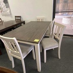6Pc TopGray Dining Table Set 