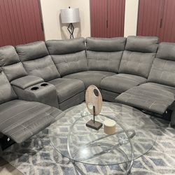 Sofa 8 Person Recliner-Dark Gray 