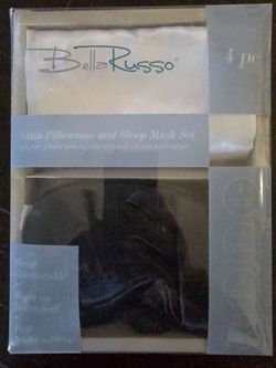 Satin pillowcase and sleep mask set