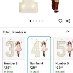 4 ft marquee number with lights