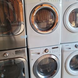 LG Front Load Washer And Stackable Gas Dryer Set 