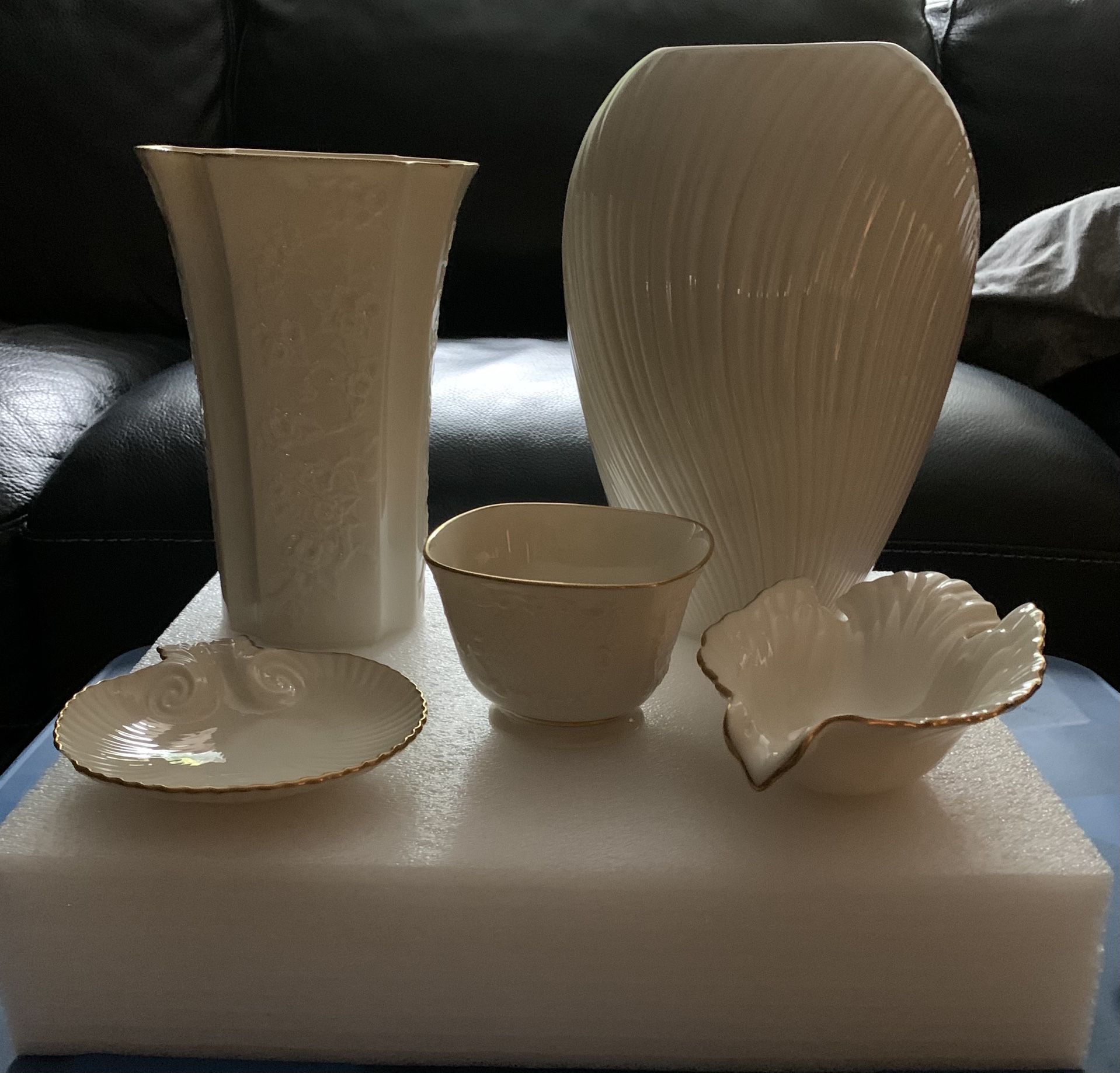 Lenox Pieces + Etched Crystal Vase