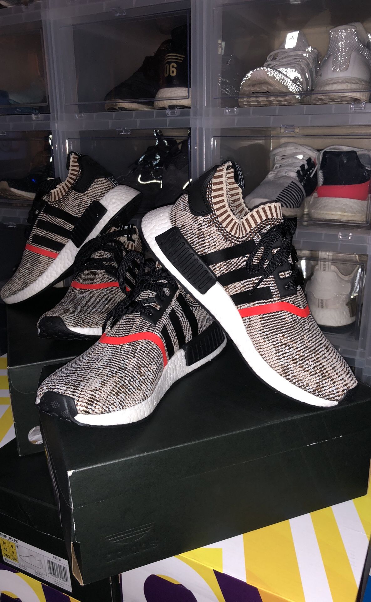 adidas gazelle silver green womens Adidas NMD_R1 "Grey Camo"  Beater Sneaker