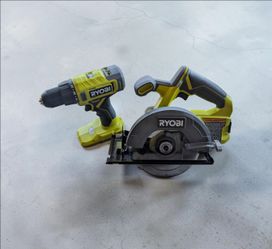Ryobi ONE+ 18V Cordless Driver Drill & Circular Saw