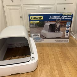 PetSafe ScoopFree Less Tracking Better Odor Control Health Counter Helps Monitor Crystal Pro Self-Cleaning Cat Litter Box, Large