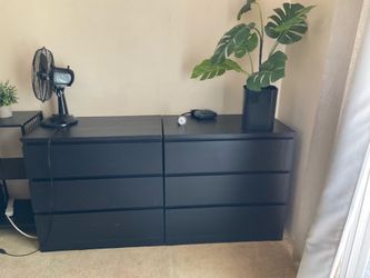 Modern black IKEA 3-drawer dressers set