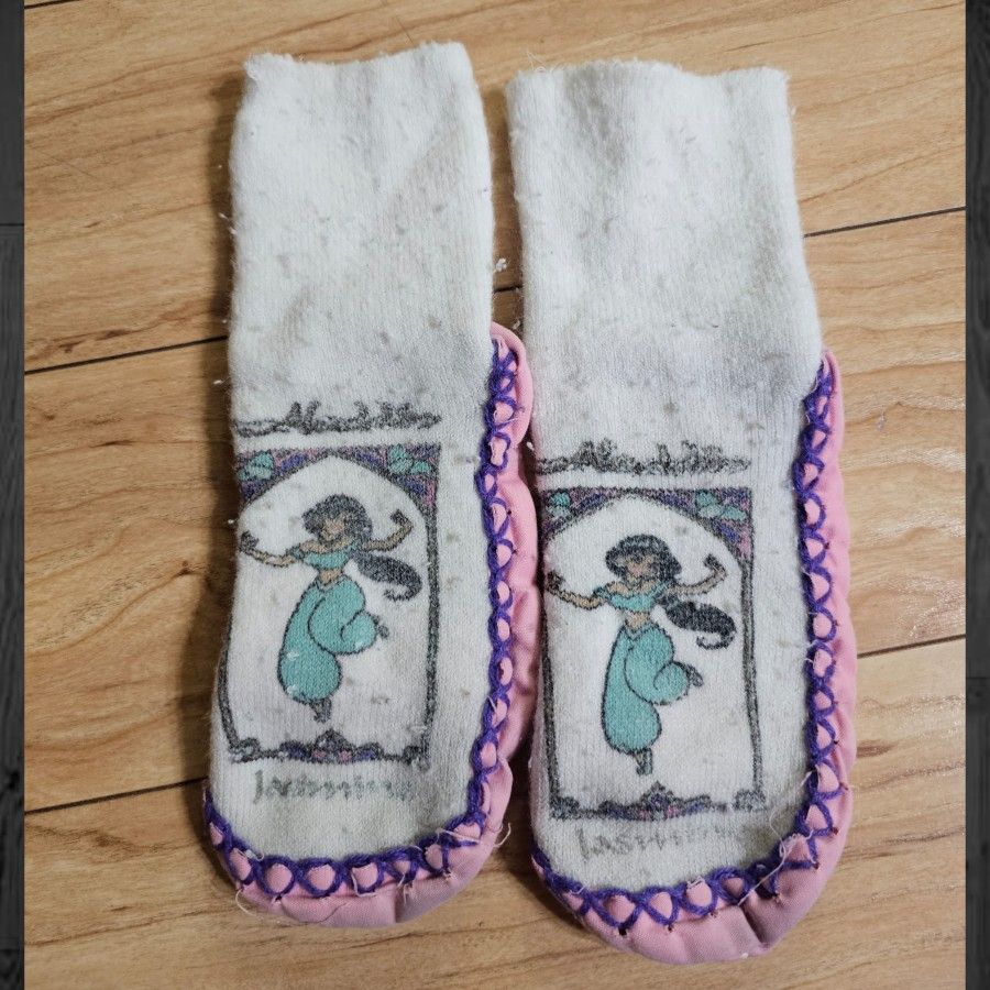 Vintage 90's Disney's Aladdin Princess Jasmine Sock Slippers / XL Size 13-