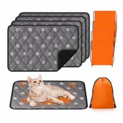 4 Pack Self Warming Cat Mat Heating Cat Bed 24" x 18" Thermal Dog Self Warming Pad Pet Heating Pad