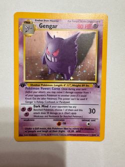 First Edition Fossil Holo Gengar #5/62