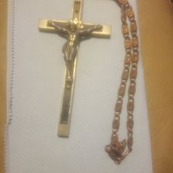 Pectoral Cross With Vintage Copper Chain