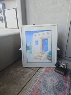 Framed Santa Fe Adobe Print  Art