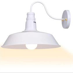 14 inch Industrial Wall Sconce Light (Color: White) - Home Business Lighting - Remodeling Needs