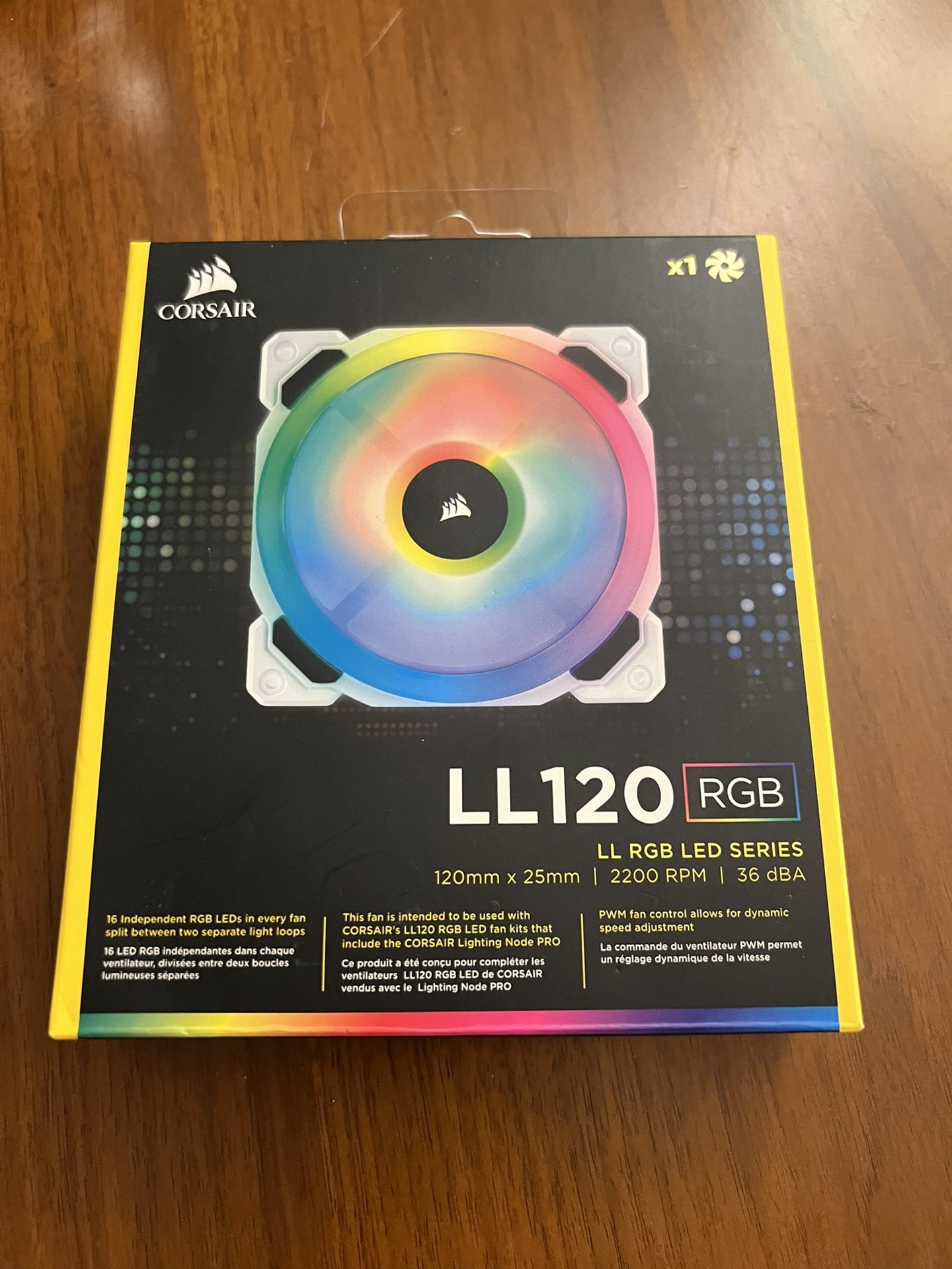 LL120 RGB 120mm Dual Light Loop White RGB LED PWM Fan — Single Pack