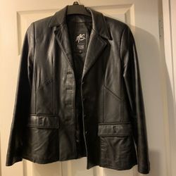 woman real leather jacket sz S