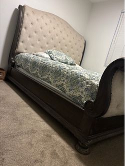 King size bed with frame