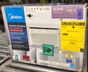 12,000 BTU Smart Inverter Plus Window Air Conditioners for Rooms up to 550 Sq. Ft. with Dual Filter, Remote in White