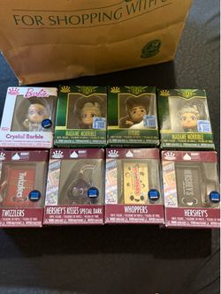 Funko Minis Barbie, Wicked, and Hershey's Vinyl Figures Lot.