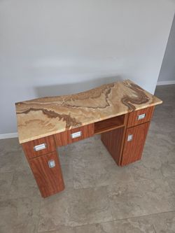 Nail Desk with Slab Top