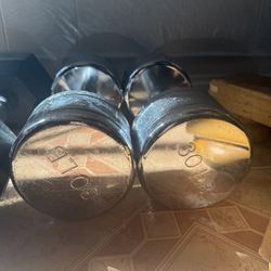 Dumbbells Rubber And Chrome 