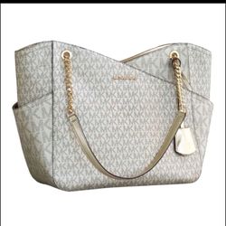NWT Michael Kors Gold Monogram Tote