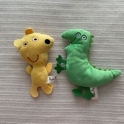 Yellow Teddy Bear & George's Mr Dinosaur Plush Toys, Both For $10