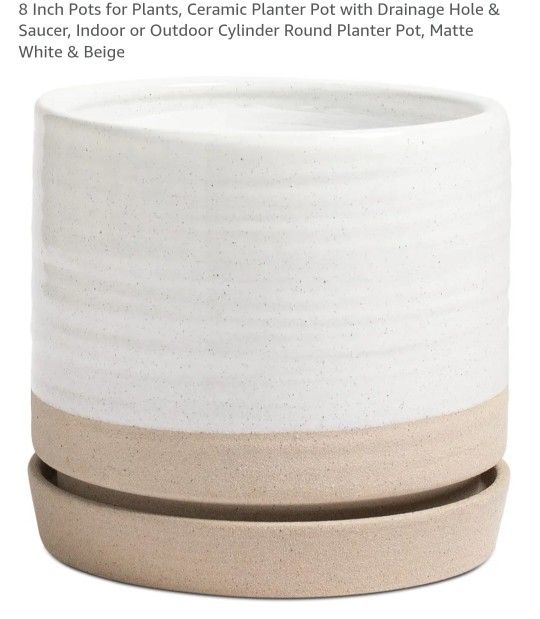 8in Ceramic Pot NEW