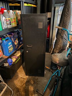 Black Metal Storage Locker Cabinet