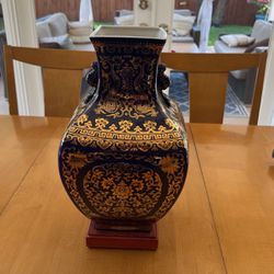 Blue And Gold Oriental Urn 