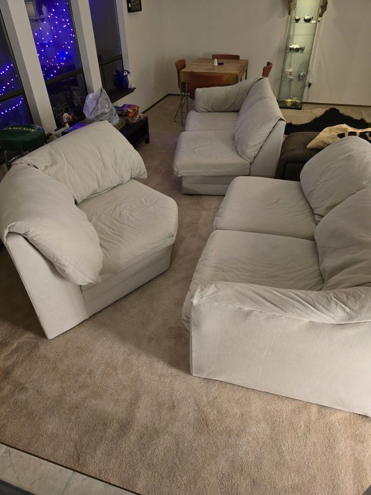 LARGE White Sectional Couch