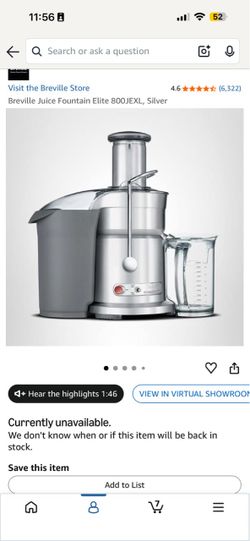 Breville Juice Fountain Elite 800JEXL Silver