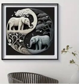 Elephant Ying Yang Diamond Painting