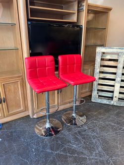 Red Leather Barstools
