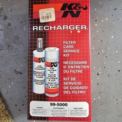 K&N Air Filter Cleaning Kit: Aerosol Filter Cleaner and Oil Kit; Restores Engine Air Filter Performance; Service Kit-99-5000

New, sealed box. 
Dusty 