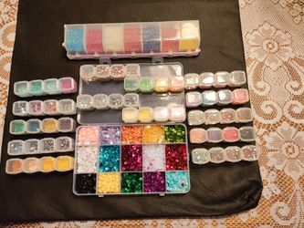 More diamond art, sequins and seed beads