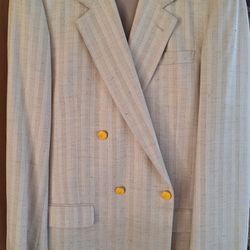 Stunning Field Brothers Silk/Wool Double Breasted Sport Jacket 42L Estate Liquidation Sale Full Men's Wardrobe! 