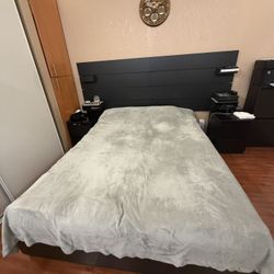  IKEA NORDLI Queen Bed w/ 6 Storage Drawers + Headboard
