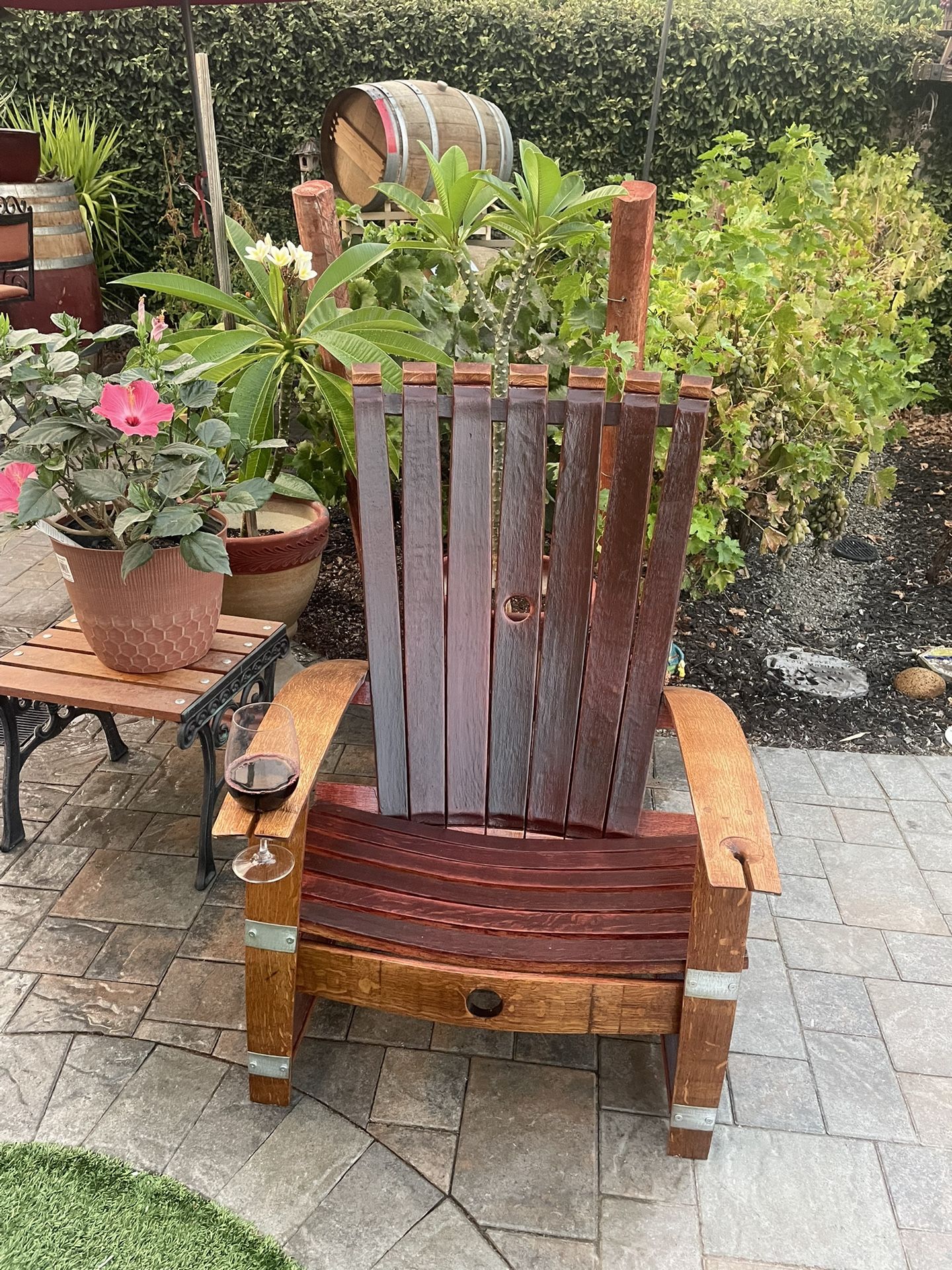 Wine Barrel Adirondack Chair