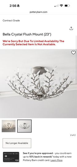 Pottery Barn Bella Crystal Flush Mount (23”)