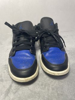Nike Air Jordan 1 Low in the "Black/White/Game Royal" 3.5 Youth Preowned