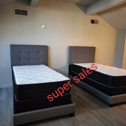 NEW TWIN AIZE BED WITH MATTRESS AND BOXSPRING INCLUDING FREE DELIVERY 