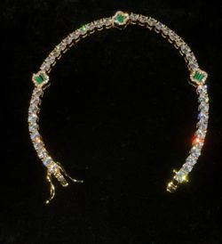 18k Gold plated clover tennis bracelet