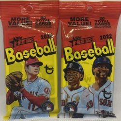Two 2022 Topps Heritage Baseball Packs